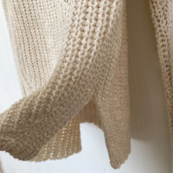 MINT Eileen Fisher organic cotton linen blend V-Neck Cream Knit Sweater XXS - Picture 5 of 8